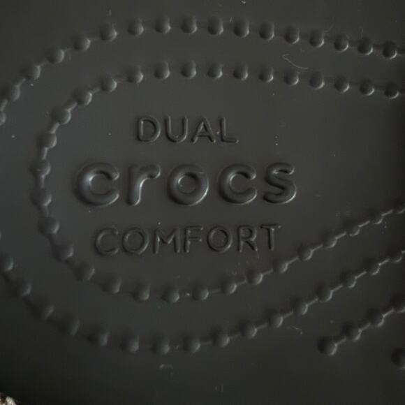 Crocs Monterey Diamante Wedge Sandal Size 8 Black Shimmer Radial Cutout - Picture 7 of 8